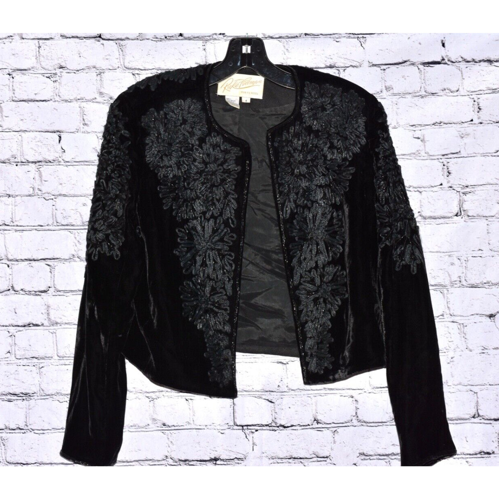 Rickie Freeman T.J Nites Women's Embroidered Beaded Matador Style Bolero Jacket